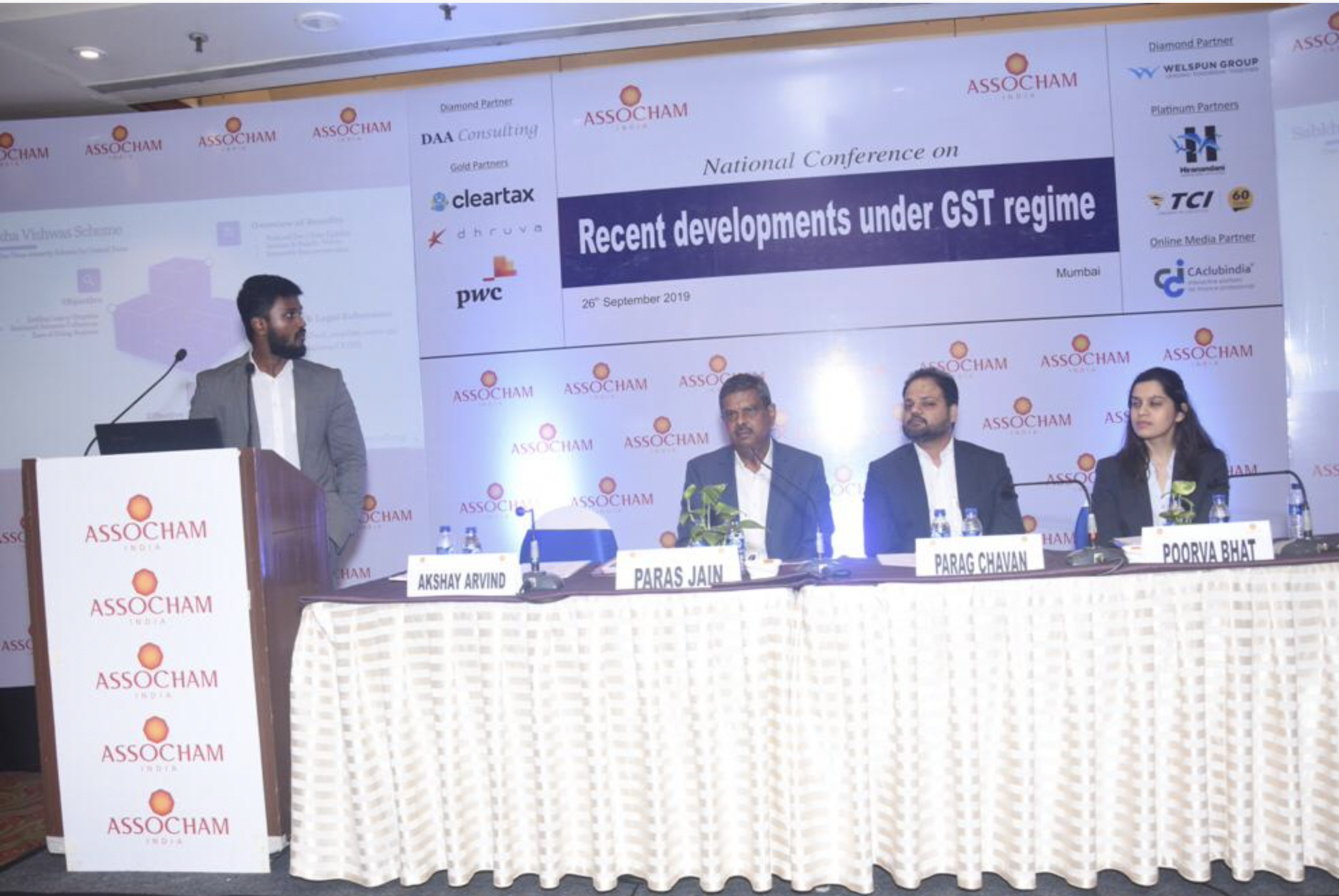Assocham_2019_Chennai_Akshay Arvind delivers presentation on complex issues in GST